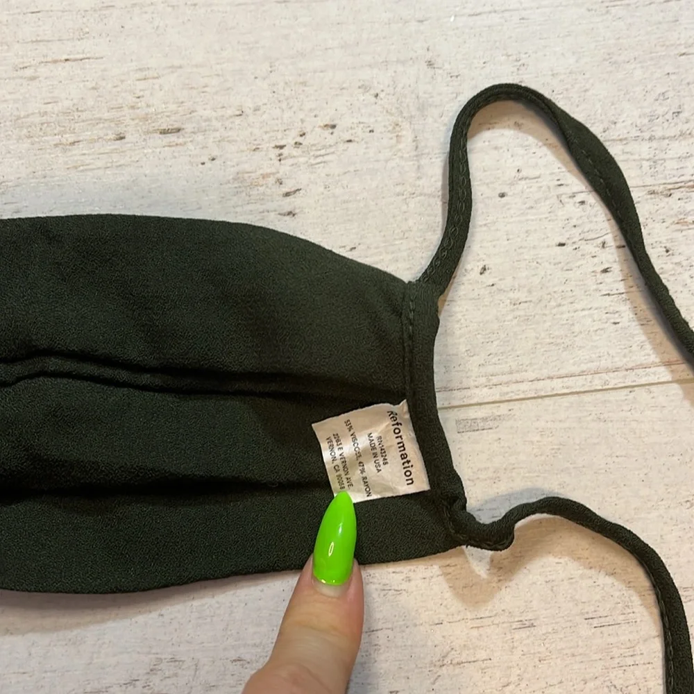 Reformation Dark Green Face Mask